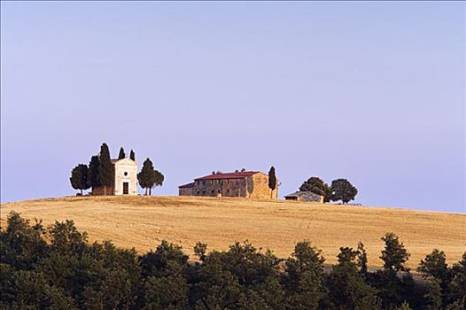 小教堂,乡野,家,瓦尔道尔契亚,托斯卡纳,意大利