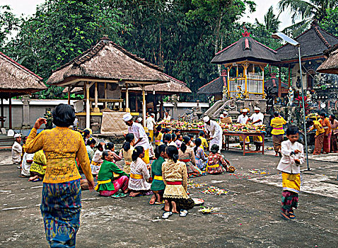 给,满月,节日,庙宇,巴厘岛,印度尼西亚