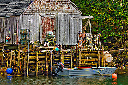 船,小屋,码头,新斯科舍省,加拿大