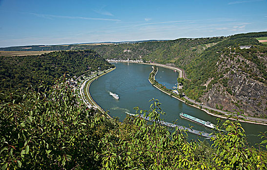 景色,展示,莱茵河,河,德国