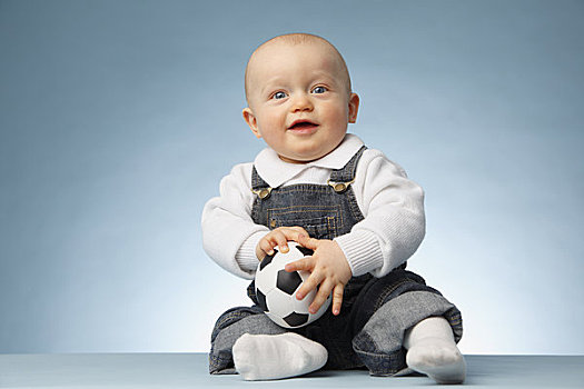 男婴,玩,足球