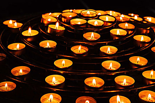 蜡烛,燃烧,暗色,室内,天主教,大教堂