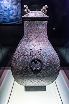 上海博物馆的战国晚期镶嵌几何纹方壶