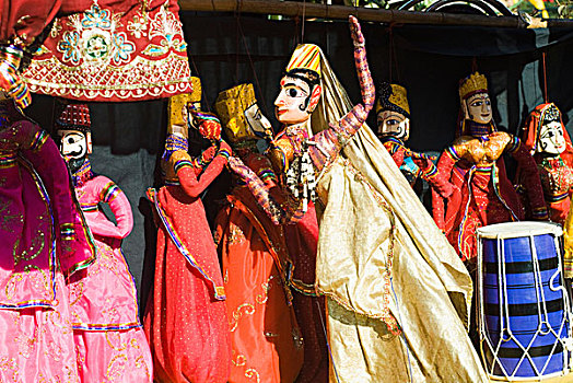 特写,传统,木偶,新德里,印度