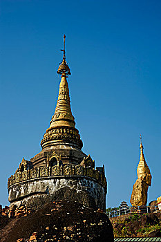 金岩石佛塔,缅甸,亚洲