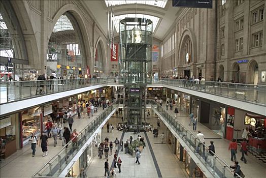 购物,中央车站,莱比锡,德国