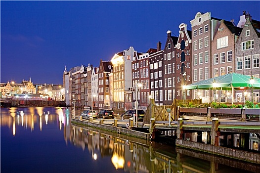 城市,阿姆斯特丹,夜晚