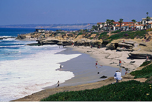 人,海滩,加利福尼亚,美国