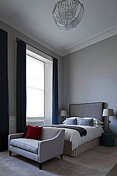 骑士桥街区,公寓,伦敦,卧室,双人床