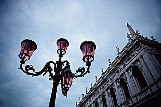 灯光,华丽,建筑,雕塑,排列,屋顶,威尼斯,意大利