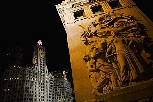 浮雕,建筑,芝加哥,伊利诺斯,美国