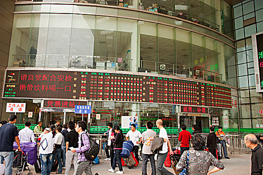 乘客,上海,公交车站,中国