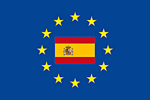 欧盟,标识,旗帜,西班牙,星,防护,象征,图像,欧洲