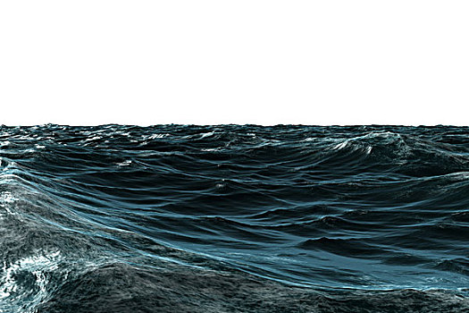 电脑合成,汹涌,蓝色,海洋