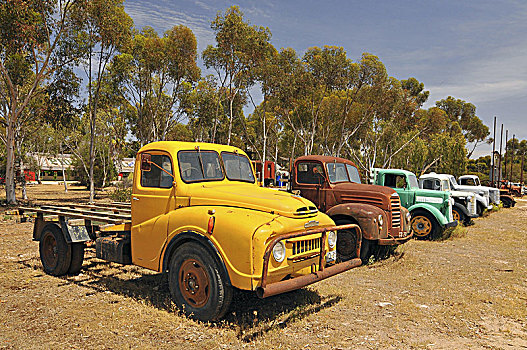 旧式,卡车,老,城镇,乡村,弯曲,澳大利亚