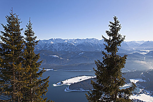 风景,阿尔卑斯山,山,楚格峰,巴伐利亚,高山,上巴伐利亚,德国南部,德国