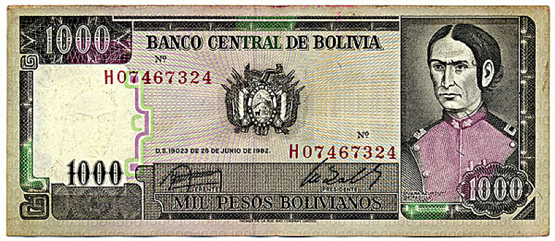 历史,货币,比索,夫人,玻利维亚,南美