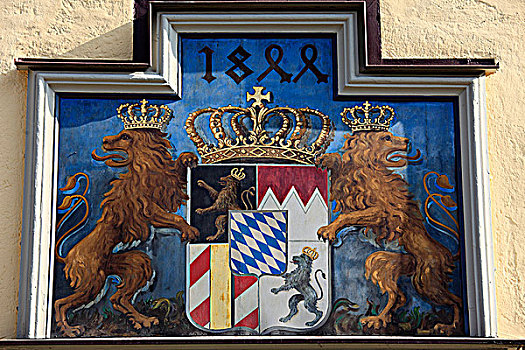 德国,巴伐利亚,旧天鹅堡,盾徽