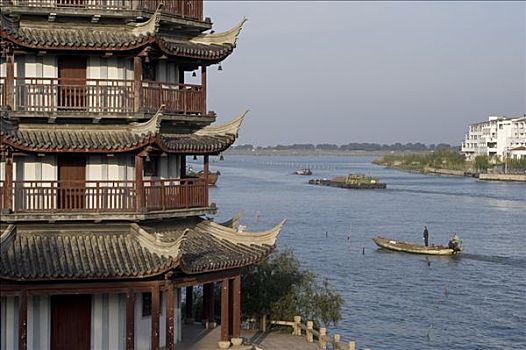 建筑,河,周庄,中国