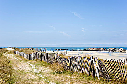 沙丘,海滩,靠近,菲尼斯泰尔,布列塔尼半岛,法国,欧洲