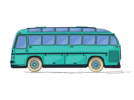 旧式,巴士,卡通