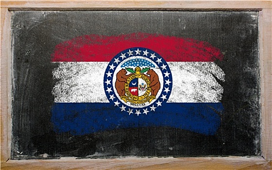 旗帜,美国,密苏里,黑板,涂绘,粉笔