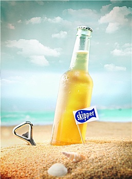 凉,果味,苏打,淡啤酒,海滩