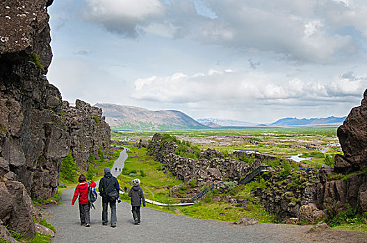 冰岛,南,区域,远足,裂隙,山