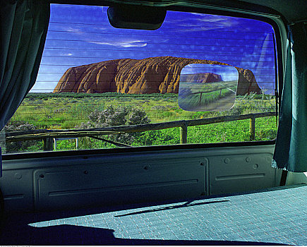 艾尔斯巨石,乌卢鲁巨石,车窗,澳大利亚