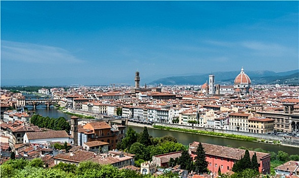 佛罗伦萨,俯视,城市,托斯卡纳,意大利