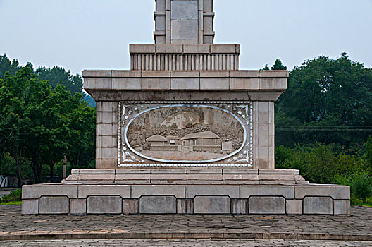 石头,柱子,纪念建筑,妙香山,朝鲜