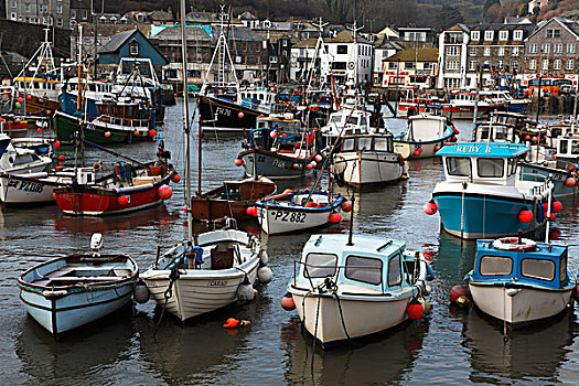 渔船,港口,康沃尔,英格兰,英国