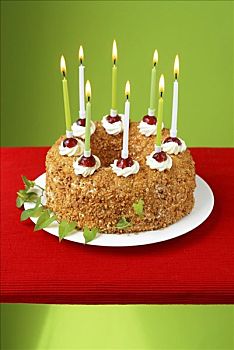 法兰克福,花环,蛋糕,生日