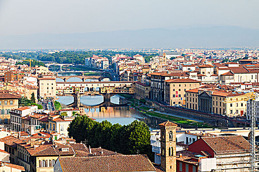 观,阿诺河和维奇欧桥,佛罗伦萨,托斯卡纳,意大利