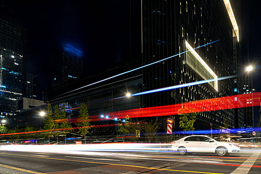 汽车,光影,城市夜景