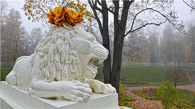 雕塑,大理石,狮子,圣凯瑟琳,公园