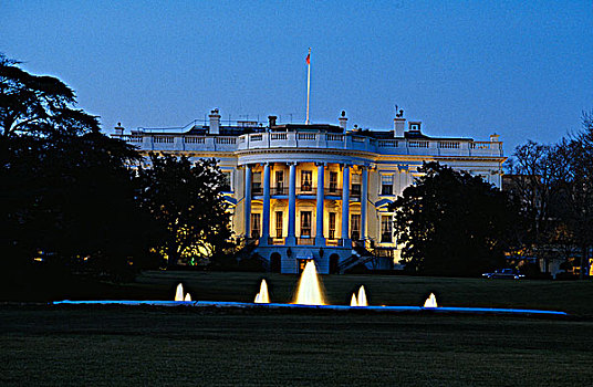 美国,华盛顿特区,白宫,光亮,夜晚