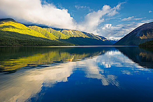 湖,纳尔逊,国家公园,新西兰