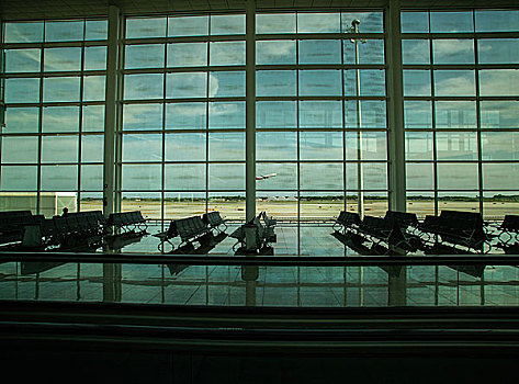 飞机,起飞,大,玻璃窗,决定,巨大,机场,巴塞罗那,西班牙,加泰罗尼亚,欧洲,控制
