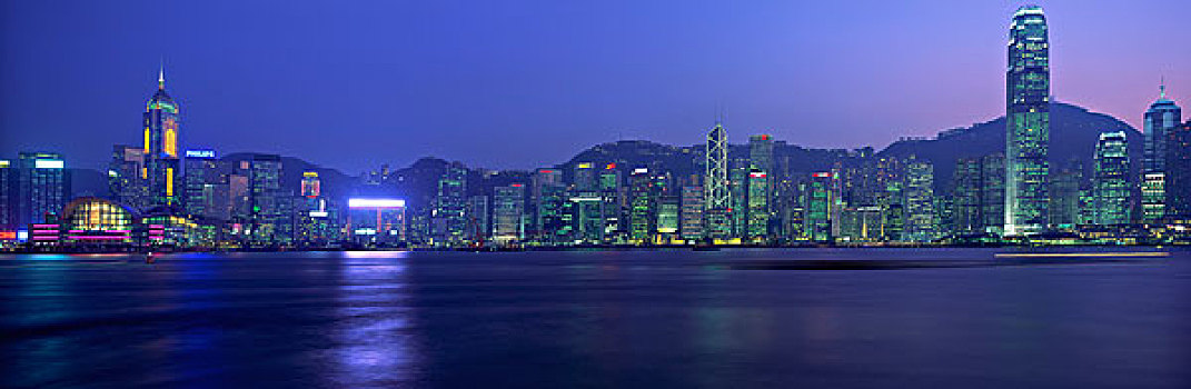 壮观,香港,天际线,维多利亚港