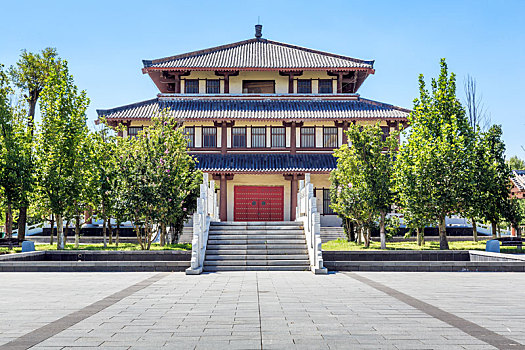 中国河南省灵宝市函谷关景区德堂中式传统建筑