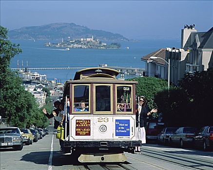 缆车,旧金山,加利福尼亚