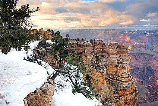 大峡谷,全景,风景,冬天,雪