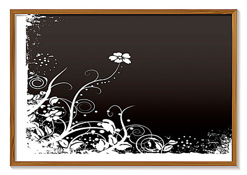 现代,黑板,白色,粉笔,花卉图案