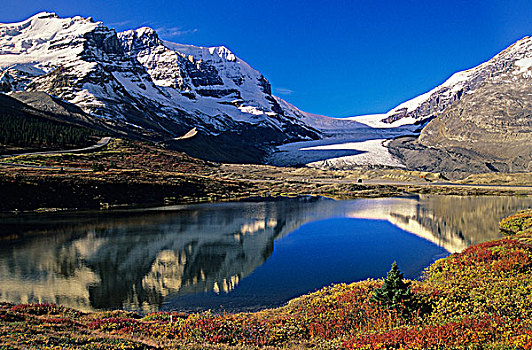 阿萨巴斯卡冰川,景色,碧玉国家公园,艾伯塔省,加拿大