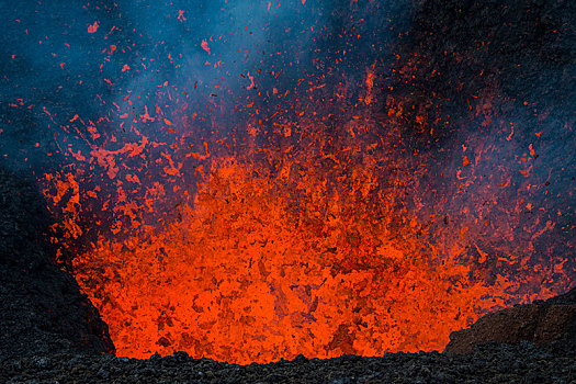 动作,火山岩,喷发,火山,堪察加半岛,俄罗斯,欧洲