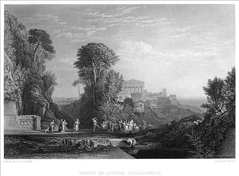 朱庇特神庙,19世纪,艺术家