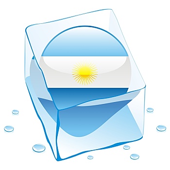 阿根廷,旗帜,冰冻,冰块