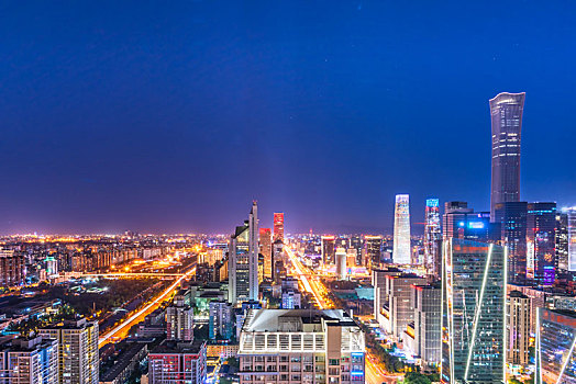 北京东四环cbd建筑夜景