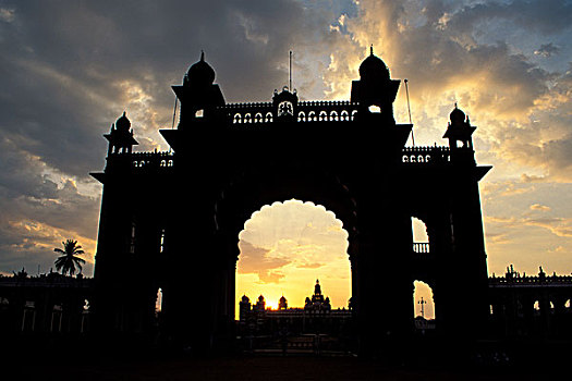 宫殿,迈索尔,印度南部,印度,亚洲